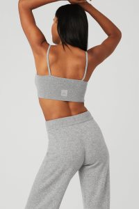 Alo Yoga Cashmere Jet Set BHs Grau | HLIDZQG-97