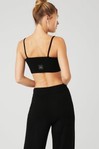 Alo Yoga Cashmere Jet Set BHs Schwarz | MBVOTGW-83