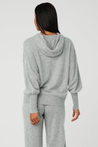 Alo Yoga Cashmere Jet Set Hoodie Grau | ZWJUYCF-16