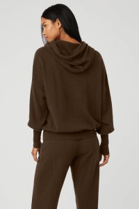 Alo Yoga Cashmere Jet Set Hoodie Kaffee | FZJHVUN-43
