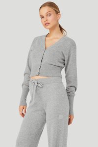 Alo Yoga Cashmere Jet Set Strickjacke Grau | ZYWRFTQ-73