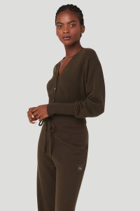 Alo Yoga Cashmere Jet Set Strickjacke Kaffee | GZJHLAW-32