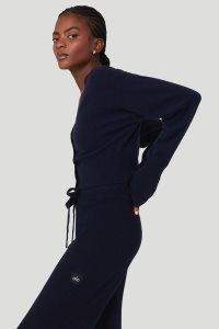 Alo Yoga Cashmere Jet Set Strickjacke Navy | FUPAGTO-28