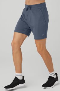 Alo Yoga Chill Kurze Hose Navy Blau | MVKBTZE-71