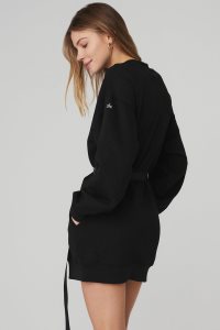 Alo Yoga Cityscape Sweatshirt Kleider Schwarz | YPRFELZ-84
