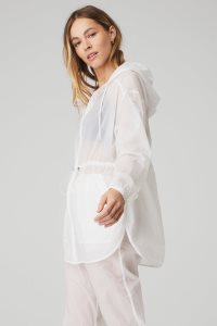Alo Yoga Cloud Nine Fleecejacken Weiß | EWMNBGI-78