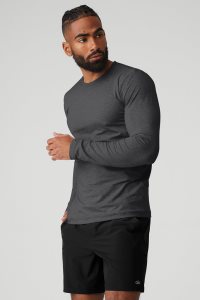 Alo Yoga Conquer Reform Crewneck Long Sleeve Dunkelgrau | OSZRVNQ-92