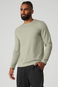 Alo Yoga Conquer Reform Crewneck Long Sleeve Zitrone Grün | YPMAVXL-68