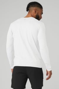 Alo Yoga Conquer Reform Crewneck Long Sleeve Weiß | ZVSBDIN-64