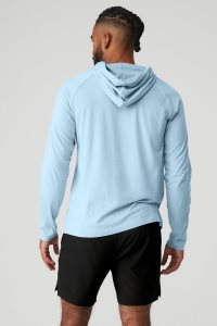 Alo Yoga Core Runner Long Sleeve Blau | GDTKMNL-13