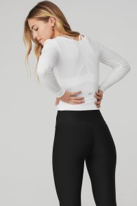Alo Yoga Cover Long Sleeve Weiß | MSUQWTY-69