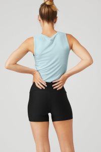 Alo Yoga Cover Muskelshirt Blau | PHIXWOE-12