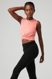 Alo Yoga Cover Muskelshirt Rosa | GYLZKQJ-05