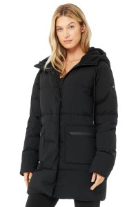 Alo Yoga Cypress Puffer Pufferjacke Schwarz | WUEMYNI-56