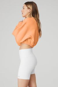 Alo Yoga Devotion Crew Neck Pullover Orange | VNYFHQA-84
