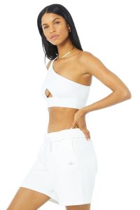 Alo Yoga Diagonal Flex BHs Weiß | XETLCKO-40