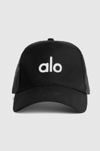 Alo Yoga District Trucker Kappen Schwarz Weiß | WPCNGUJ-70
