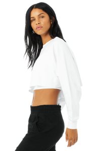 Alo Yoga Double Take Pullover Weiß | QVSUTXN-27