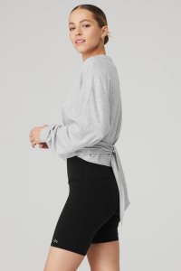 Alo Yoga Dreamy Wrap Long Sleeve Grau | KOFUYTC-92