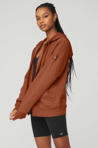 Alo Yoga Everyday Full Zip Hoodie Rot | MCDSXPL-20