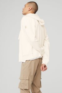 Alo Yoga Everyday Full Zip Hoodie Weiß | OEVBCXJ-52