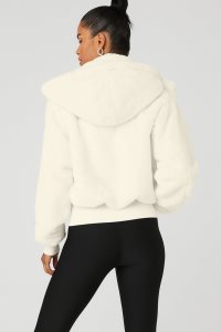 Alo Yoga Faux Fur Foxy Fleecejacken Weiß | HFUBPAL-40