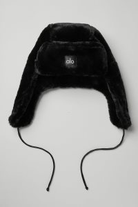 Alo Yoga Faux Fur Polar Hüte Schwarz | KEZNOTY-27