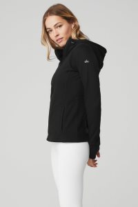 Alo Yoga Foundation Zip Hoodie Schwarz | WHMGNUL-76