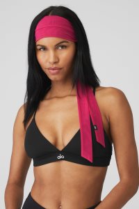 Alo Yoga Fresh Mesh Tie Stirnband Rot | GNQMFXD-64