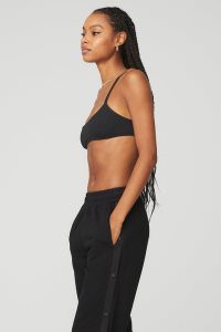 Alo Yoga Gerippt Manifest BHs Schwarz | CJTEXPB-96