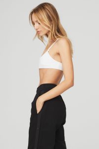 Alo Yoga Gerippt Manifest BHs Weiß | UPZYLXG-59