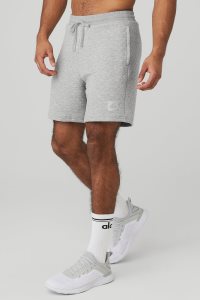 Alo Yoga Gesteppt Stadium Kurze Hose Grau | JUYBSVN-89