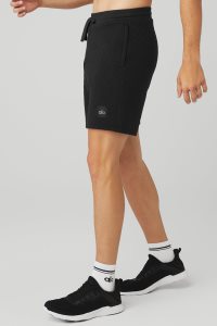 Alo Yoga Gesteppt Stadium Kurze Hose Schwarz | DHOZYSA-35