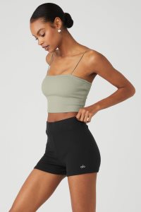 Alo Yoga Goddess Gerippt Bandeau Muskelshirt Zitrone Grün | UJFRYLG-69