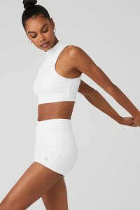 Alo Yoga Goddess Rib Cropped Dynamite Muskelshirt Weiß | JOPIARK-70