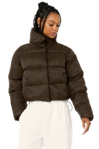 Alo Yoga Gold Rush Puffer Pufferjacke Kaffee | MYLPAGF-43