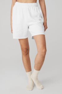 Alo Yoga Half-Crew Throwback Socken Beige Weiß | NJBHAUZ-63
