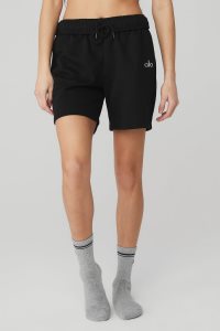 Alo Yoga Half-Crew Throwback Socken Grau Schwarz | XIHPTBA-48