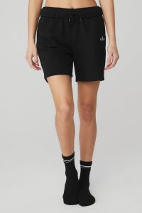 Alo Yoga Half-Crew Throwback Socken Schwarz Weiß | SRMEPXV-49