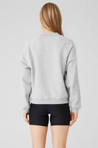 Alo Yoga Heavy Weight Offline Crew Neck Long Sleeve Grau | HGXDJKT-72