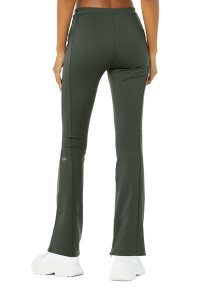 Alo Yoga High-Taille 7/8 Zip It Flare Leggings Dunkelgrün | AJIFQMU-78