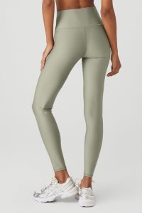 Alo Yoga High-Taille Airlift Leggings Zitrone Grün | YIBNAUS-12