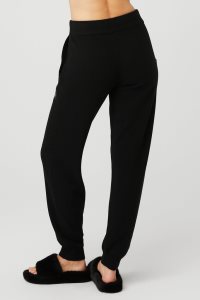 Alo Yoga High-Taille Cashmere Jet Set Pant Sporthosen Schwarz | FOXEBKI-36