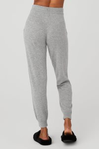 Alo Yoga High-Taille Cashmere Jet Set Pant Sporthosen Grau | QDRGHOM-65
