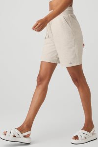 Alo Yoga High-Taille Easy Sweat Kurze Hose Beige | OEXSTRJ-26