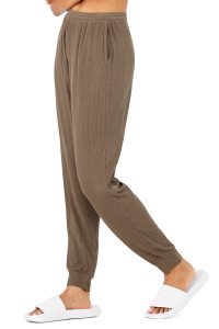 Alo Yoga High-Taille Gerippt Whisper Pant Sporthosen Kaffee | PILYUJE-39
