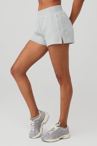 Alo Yoga High-Taille Headliner Kurze Hose Grau | DOJGZIC-06