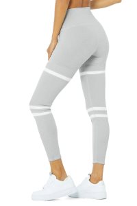 Alo Yoga High-Taille Legit Leggings Grau Weiß | QVWECJB-13
