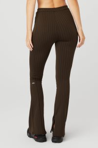 Alo Yoga High-Taille Pinstripe Zip It Flare Leggings Schwarz | CEOHBSJ-95