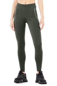 Alo Yoga High-Taille Thrill Seeker Leggings Dunkelgrün | WTKIRGM-57